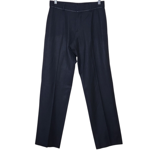 Boss Hugo Boss Black Wool Dress Pants Trousers Satin Trim Men's 30 x 32 - Picture 1 of 13